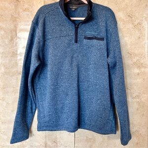Eddie Bauer Men’s Fleece Pullover Blue Quarter Zip Outdoor Hiking Large